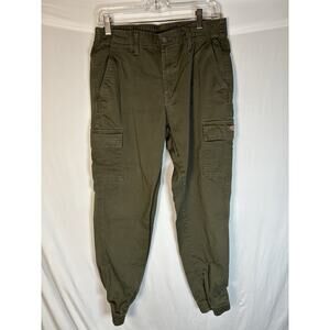 Dickies Cargo Pants Women's 30R Army Green High Rise elastic Waist Joggers